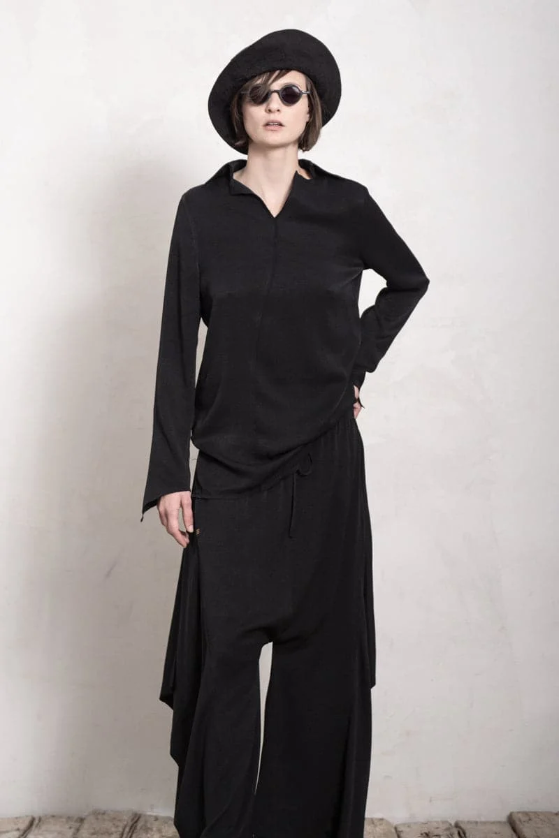 eigensinnig wien | Colette | Schwarze, elegante Bluse für Damen