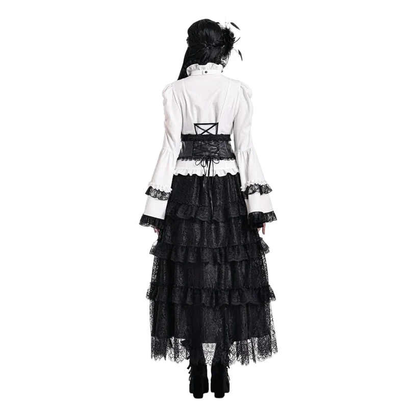 Gothic-Unterbrustkorsett für Damen mit floral geprägter Spitze