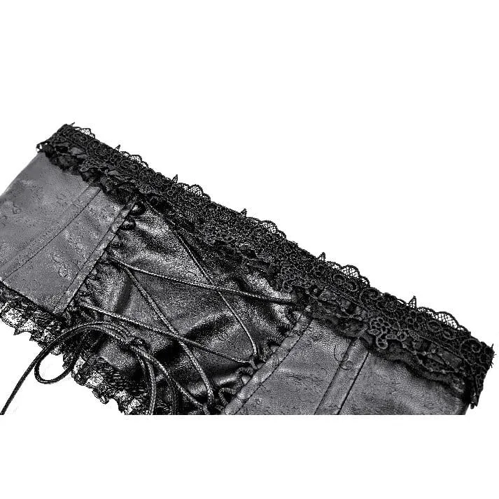 Gothic-Unterbrustkorsett für Damen mit floral geprägter Spitze