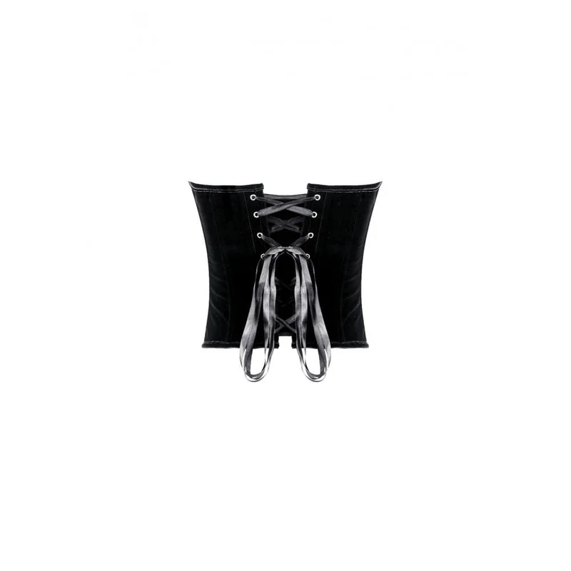 Gothic-Samtkorsett für Damen, farblich abgesetzt, Fledermausflügel-Design, Überbrustkorsett