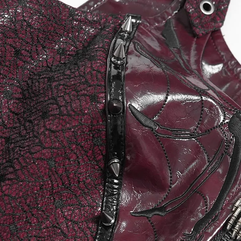 Punk-Bustier für Damen mit Reißverschluss vorne und verstellbaren Trägern