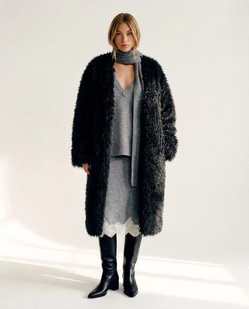 Cappotto in ecopelliccia 'Carolina'