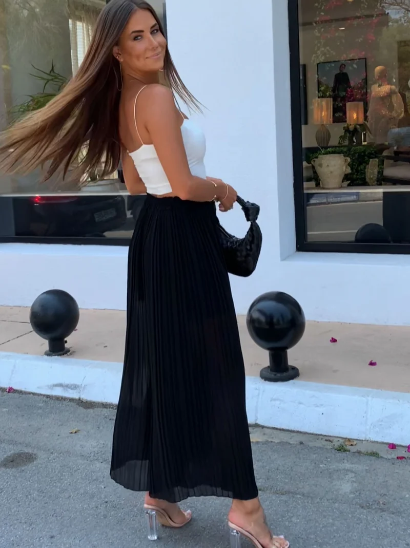Plissee Hose Mira Schwarz