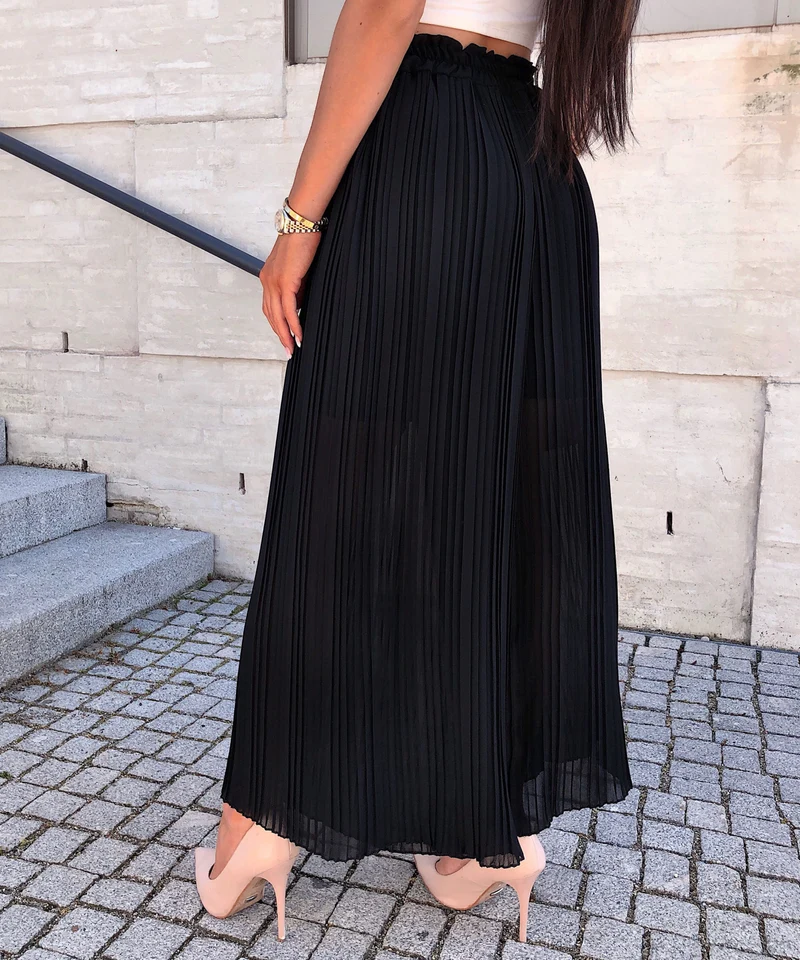 Plissee Hose Mira Schwarz