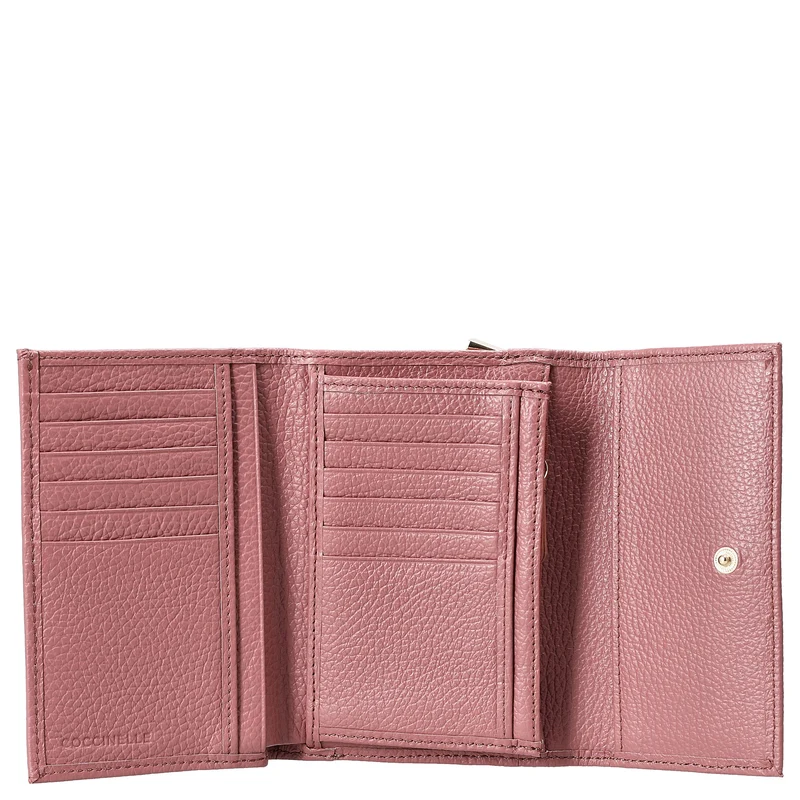Coccinelle Metallic Soft - Cartera 12 ranuras para tarjetas 14 cm (color: winter rose)
