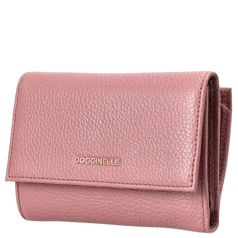 Coccinelle Metallic Soft - Cartera 12 ranuras para tarjetas 14 cm (color: winter rose)