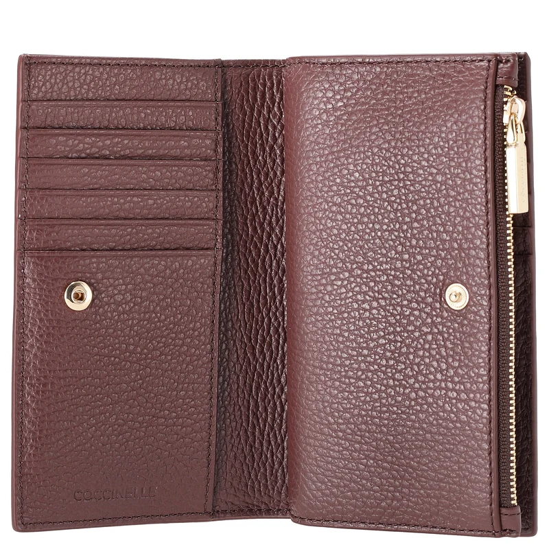 Coccinelle Metallic Soft - Cartera 12cc 16 cm (berry)