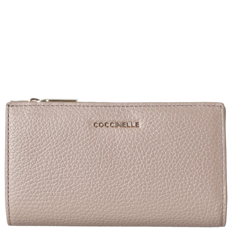 Coccinelle Metallic Soft - Cartera 12cc 16 cm (warm taupe)