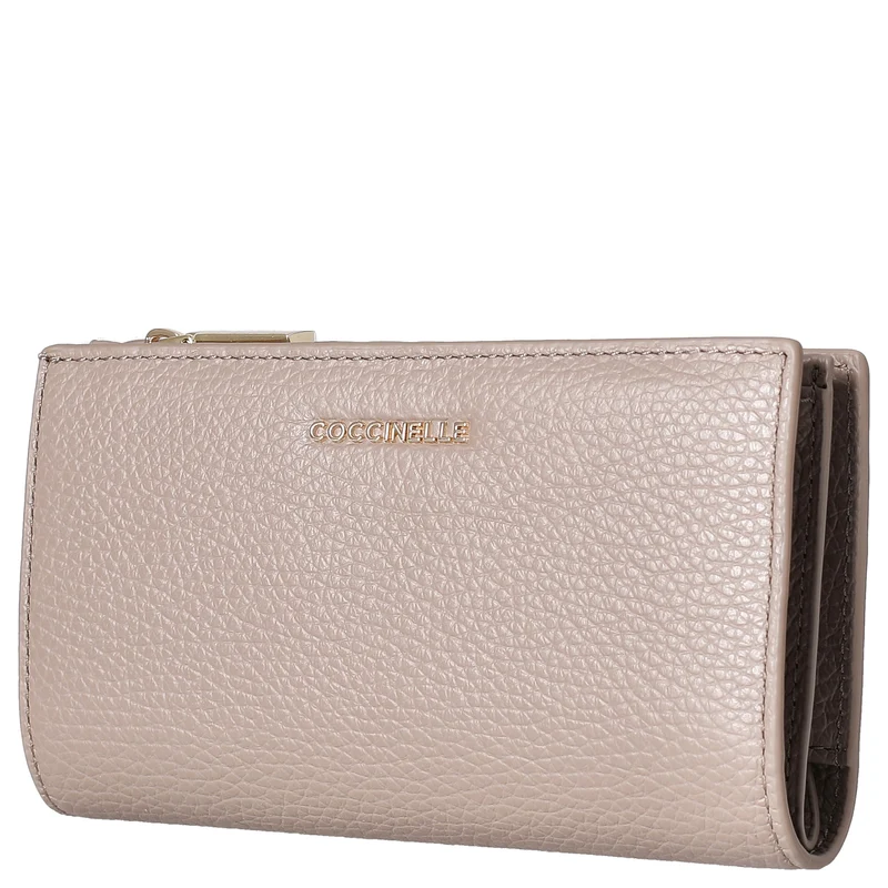 Coccinelle Metallic Soft - Cartera 12cc 16 cm (warm taupe)