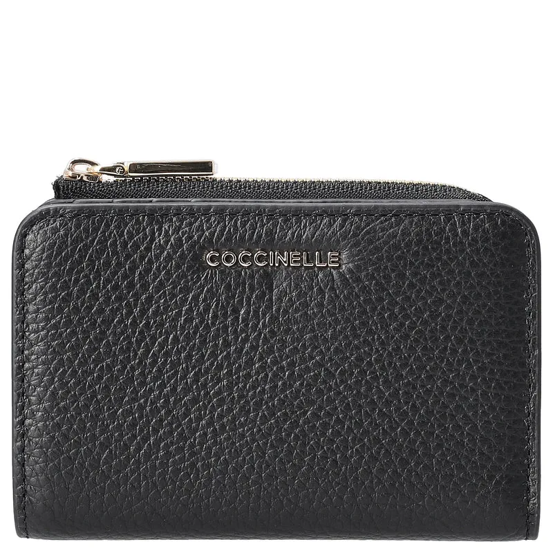 Coccinelle Metallic Soft - Cartera 6cc 13 cm (noir)
