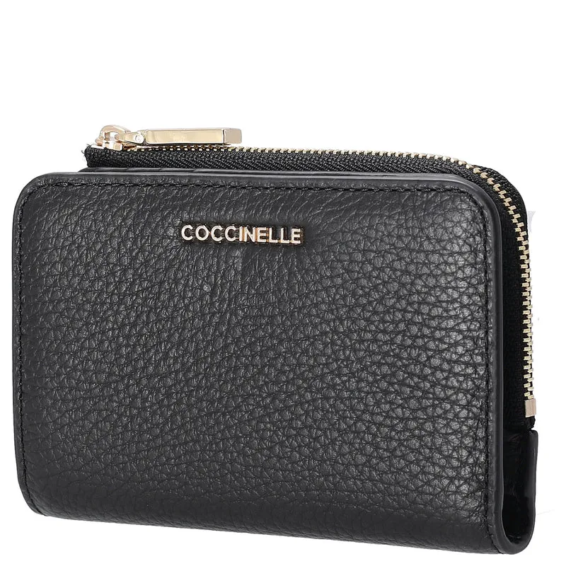Coccinelle Metallic Soft - Cartera 6cc 13 cm (noir)