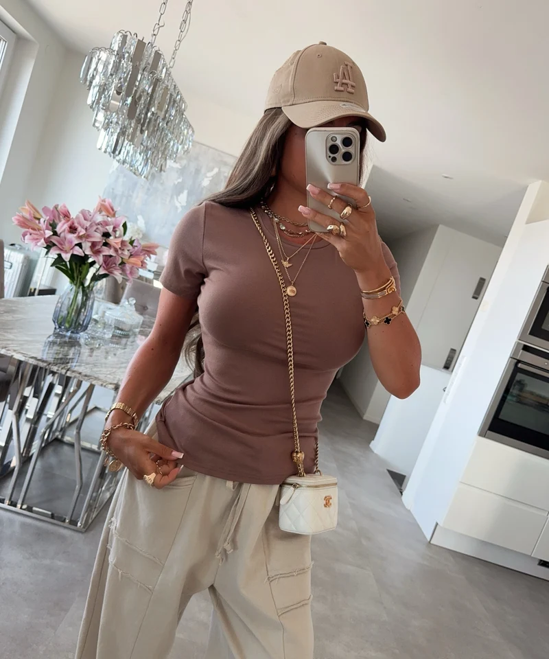Basic T-Shirt Loraya Taupe