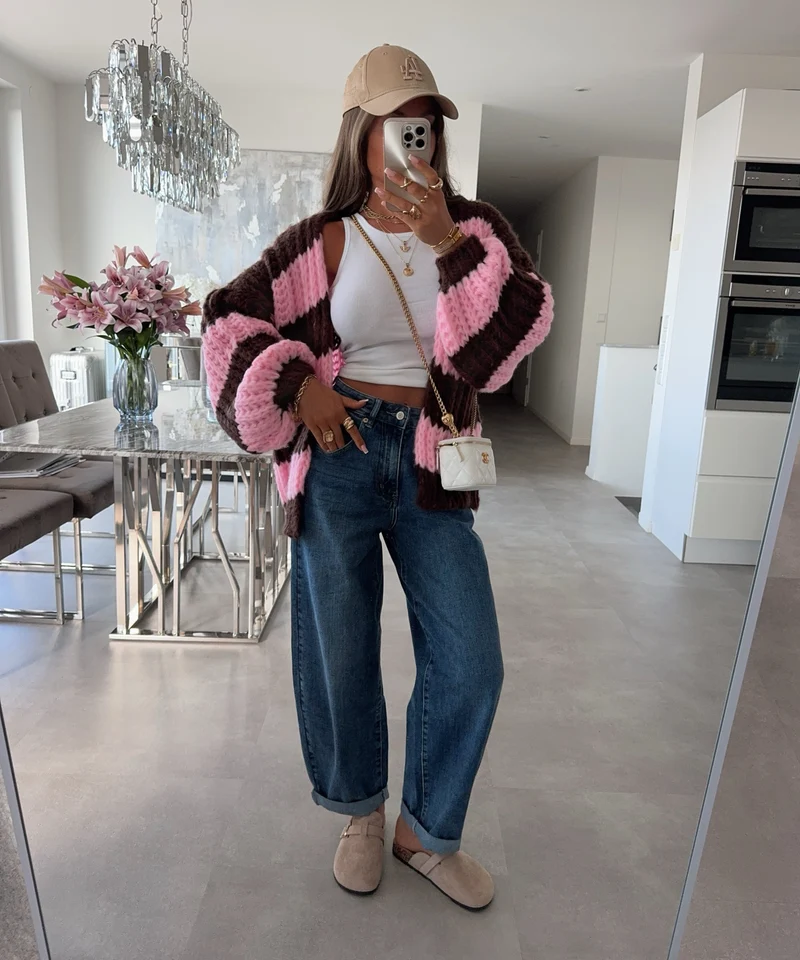 Soft Cardigan Althea Braun Pink