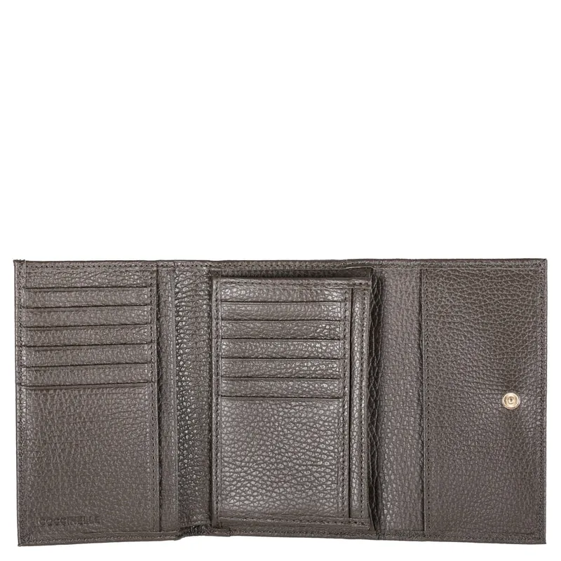 Coccinelle Metallic Soft - Cartera 12 ranuras para tarjetas 14 cm (color: fango)
