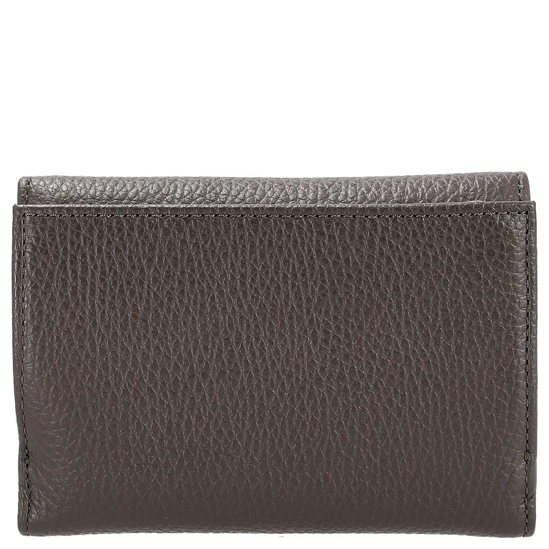 Coccinelle Metallic Soft - Cartera 12 ranuras para tarjetas 14 cm (color: fango)