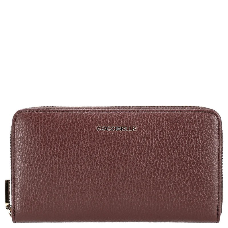 Coccinelle Metallic Soft - Cartera 7 ranuras para tarjetas 18 cm (color: berry)