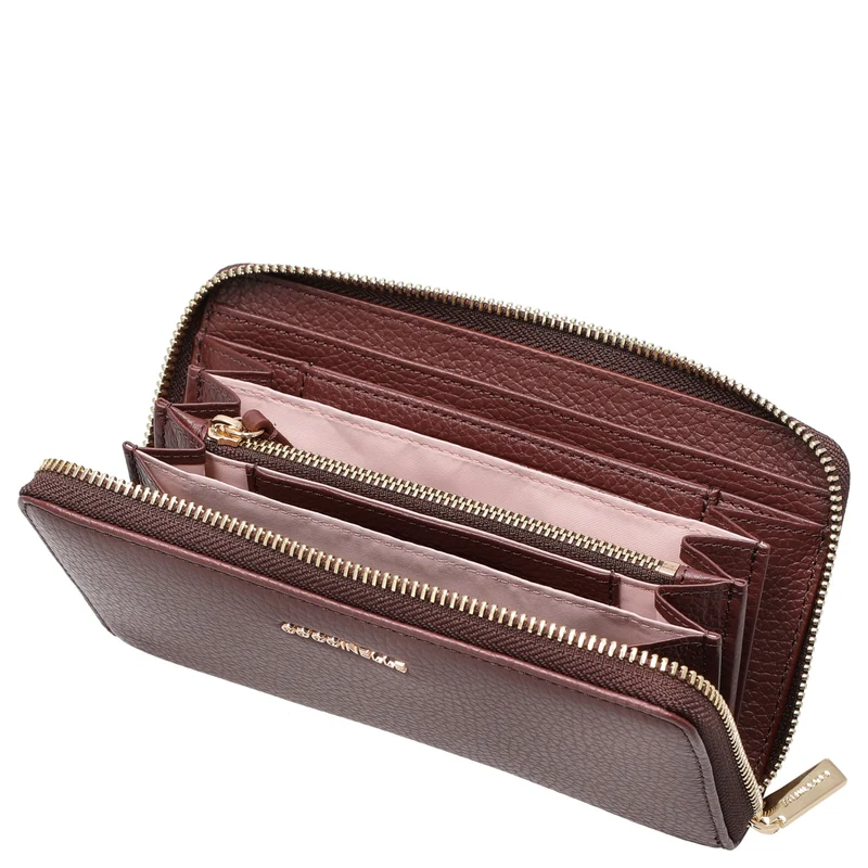 Coccinelle Metallic Soft - Cartera 7 ranuras para tarjetas 18 cm (color: berry)