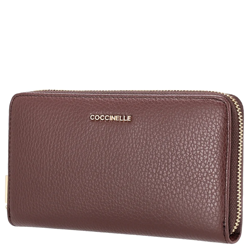 Coccinelle Metallic Soft - Cartera 7 ranuras para tarjetas 18 cm (color: berry)