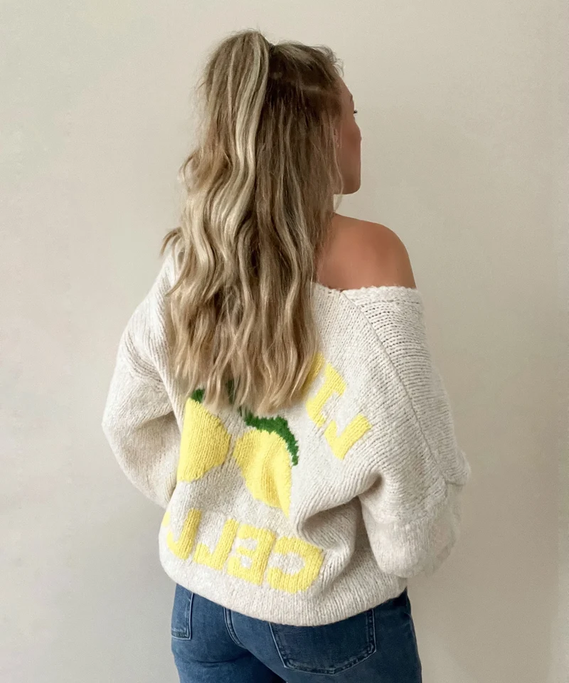 Print Cardigan Limoncello Beige