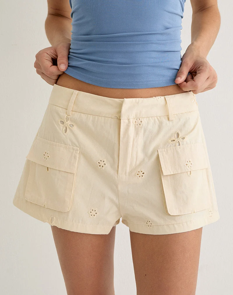 Finia-Shorts in Broderie Vanilla