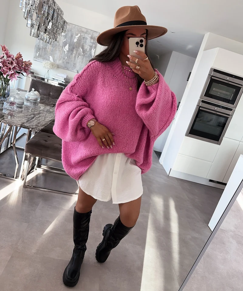 Oversize Pullover Nata Fuchsia Pink