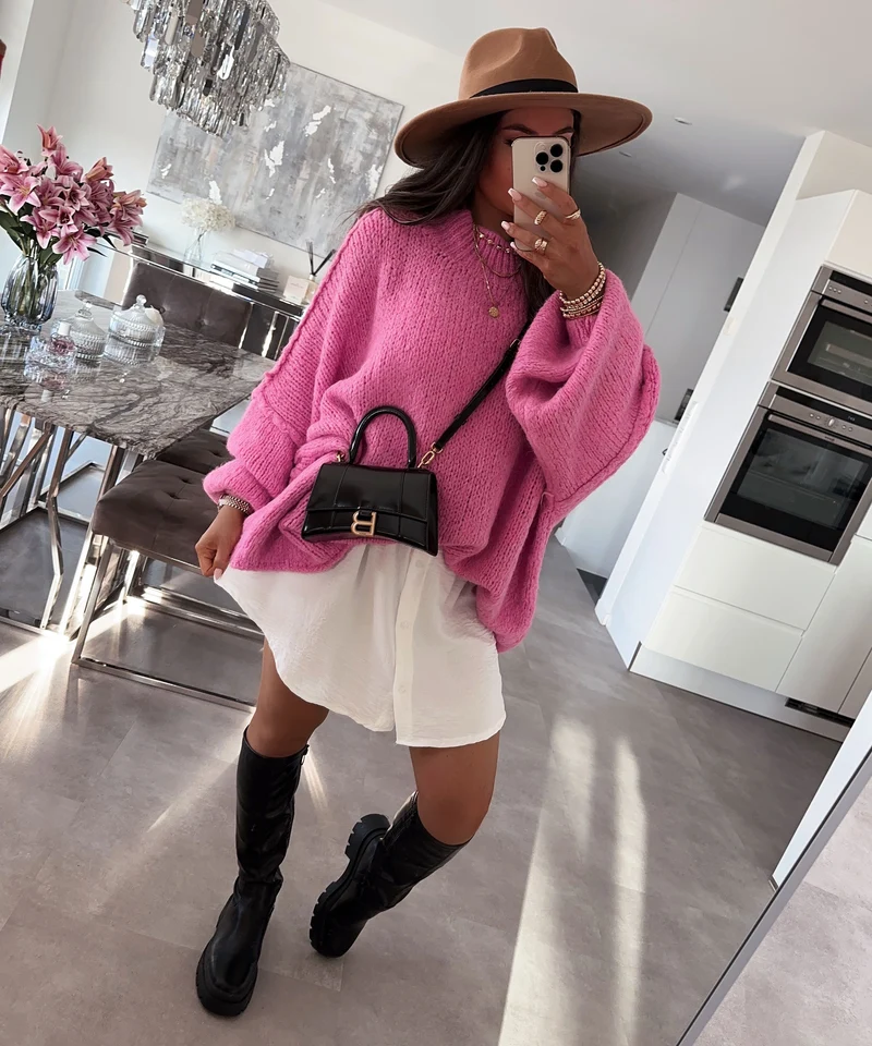 Oversize Pullover Nata Fuchsia Pink