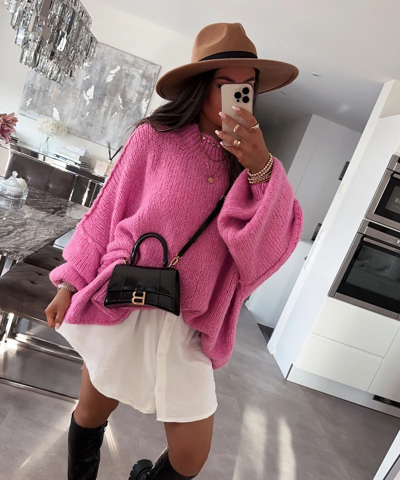 Oversize Pullover Nata Fuchsia Pink