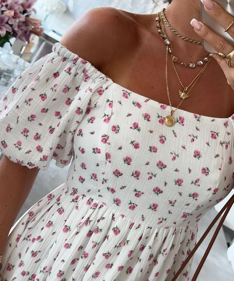 Musselin Maxi Kleid Selya Weiß