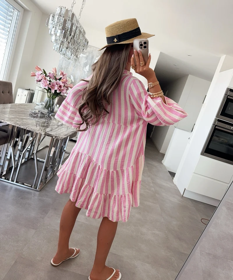 Musselin Kleid Kali Rosa