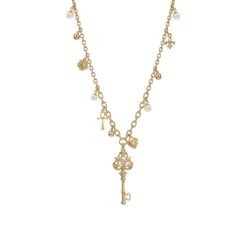 Grunge-Kreuz-Herz-Schlüsselkette für Damen