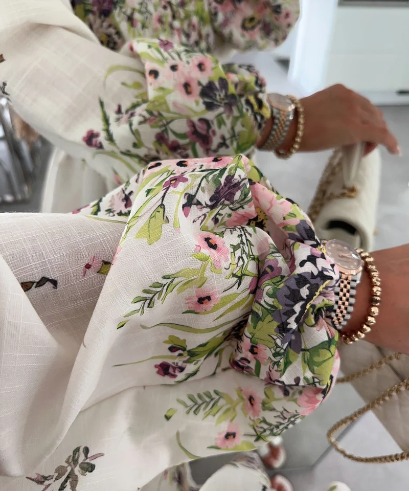 Kleid Milana Blume Hellgrün