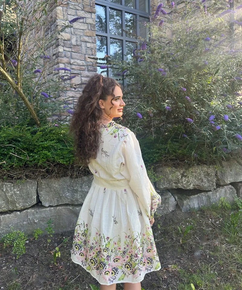 Kleid Milana Blume Hellgrün