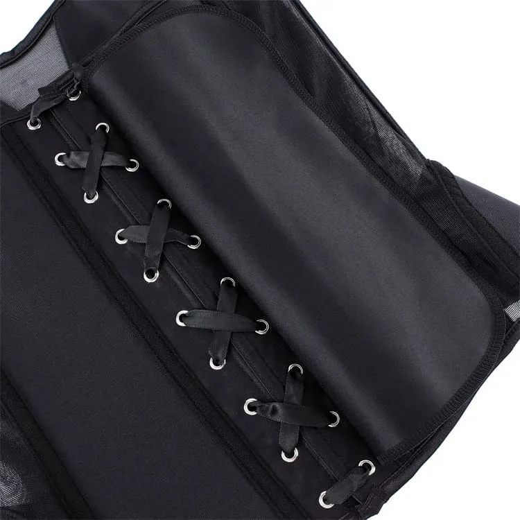 Gothic-Überbrustkorsett mit unregelmäßiger Schnürung für Damen