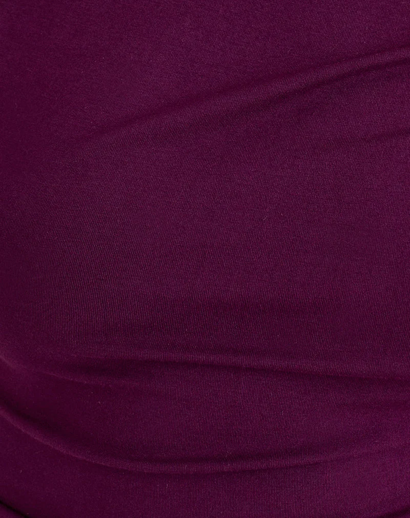 Danama Ein-Schulter-Top aus Rayon-Jersey in der Farbe „Fig“