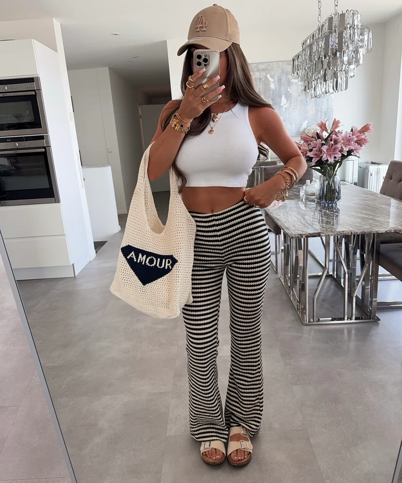 Baumwoll Tasche Amour Beige