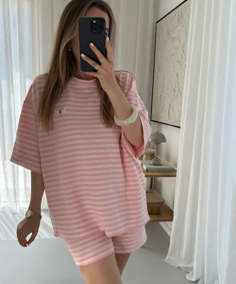 T-Shirt Cleo Streifen Rosa