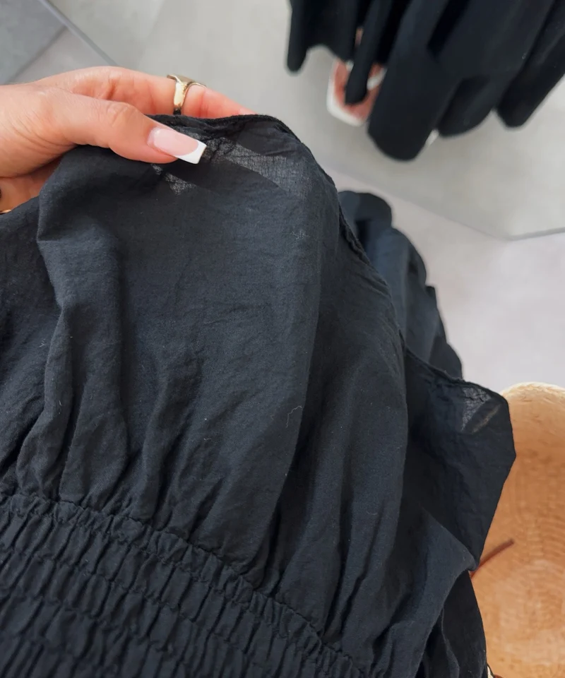 Baumwoll Kleid Karolina Schwarz