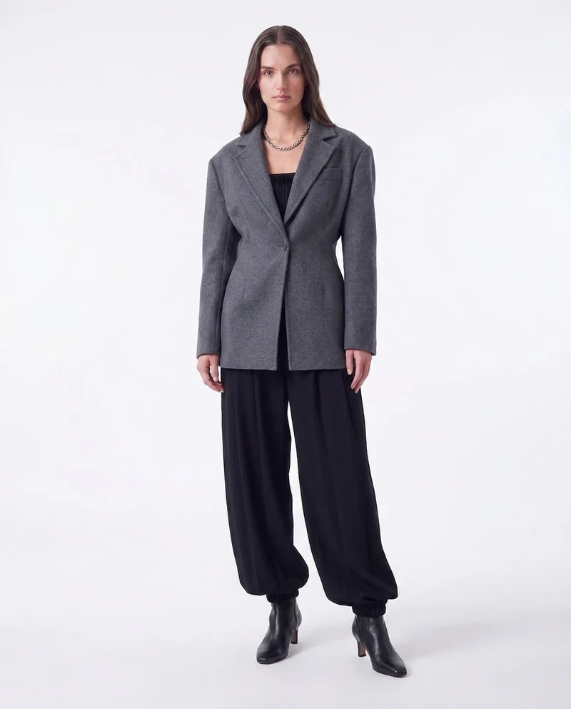 Cappotto in lana in stile blazer