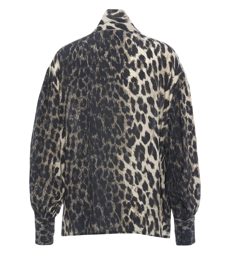 Blusa con collo a sciarpa