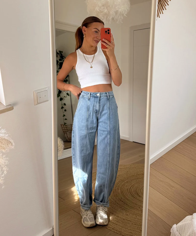 Stretch Barrel Jeans Maelis Blau