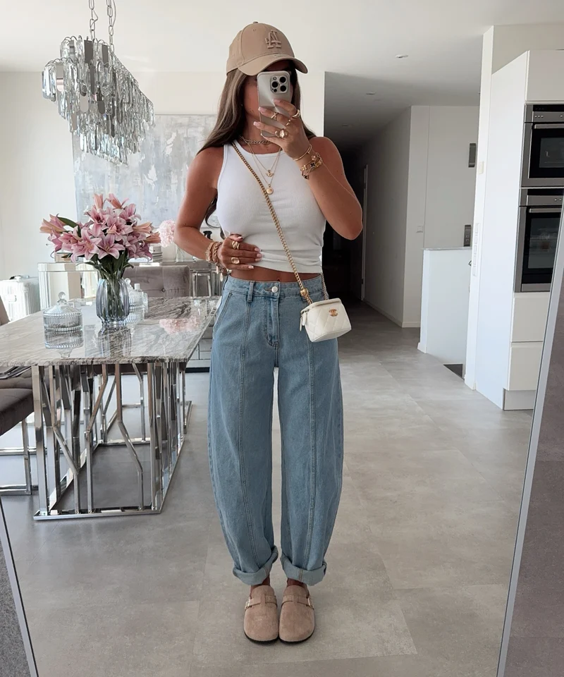 Stretch Barrel Jeans Maelis Blau