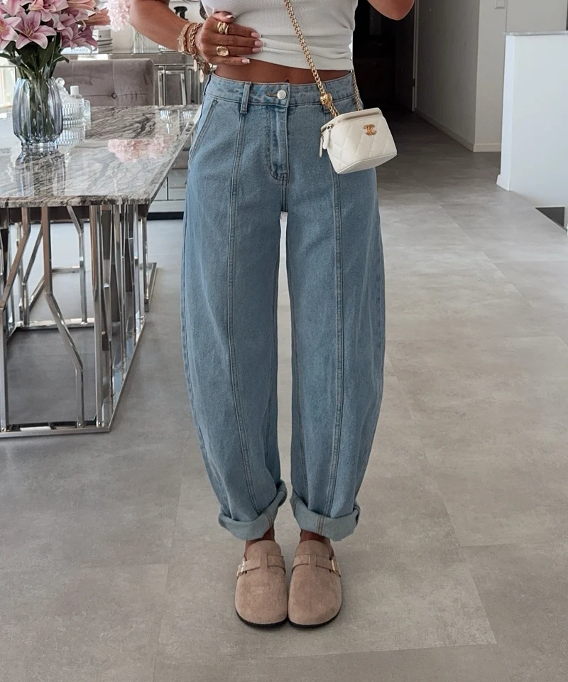 Stretch Barrel Jeans Maelis Blau