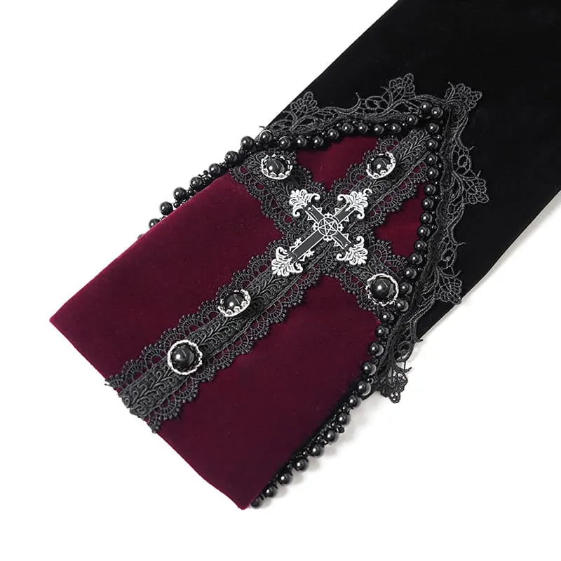 Schwarze Gothic-Jacke für Damen mit Perlenbesatz, Schnallenriemen und Reißverschluss