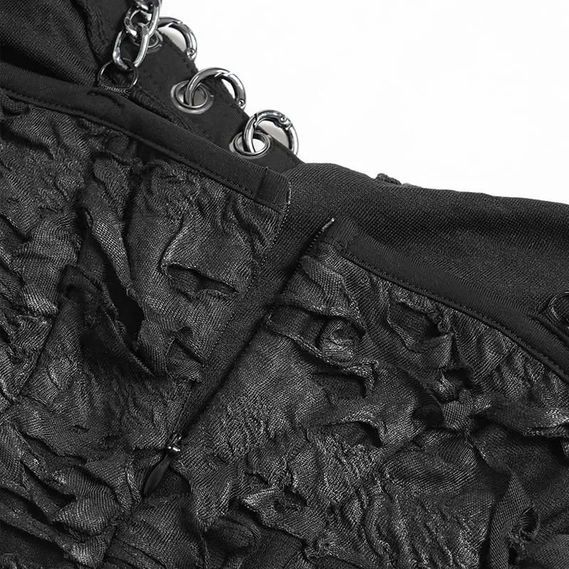 Punk-Tanktop für Damen mit Used-Look, Ketten und asymmetrischem Design