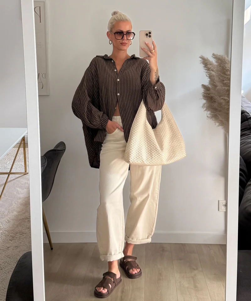 Stretch Balloon Jeans Ronya Creme