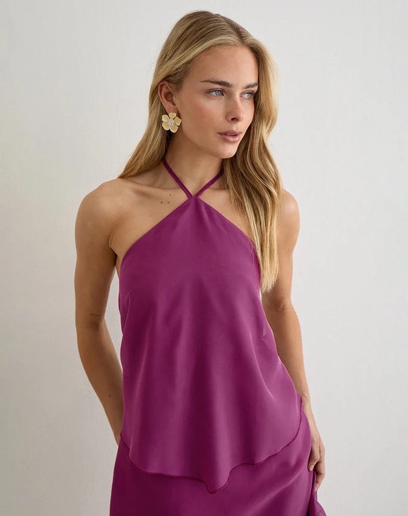 Milaya Minikleid aus Chiffon in der Farbe „Berry“