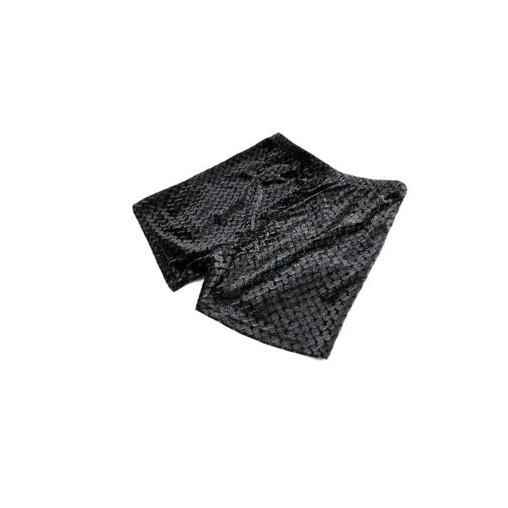 Gothic-Shorts für Damen aus Samt mit floralem Spitzen-Patchwork und Prägung