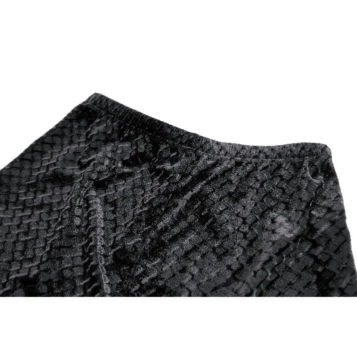 Gothic-Shorts für Damen aus Samt mit floralem Spitzen-Patchwork und Prägung