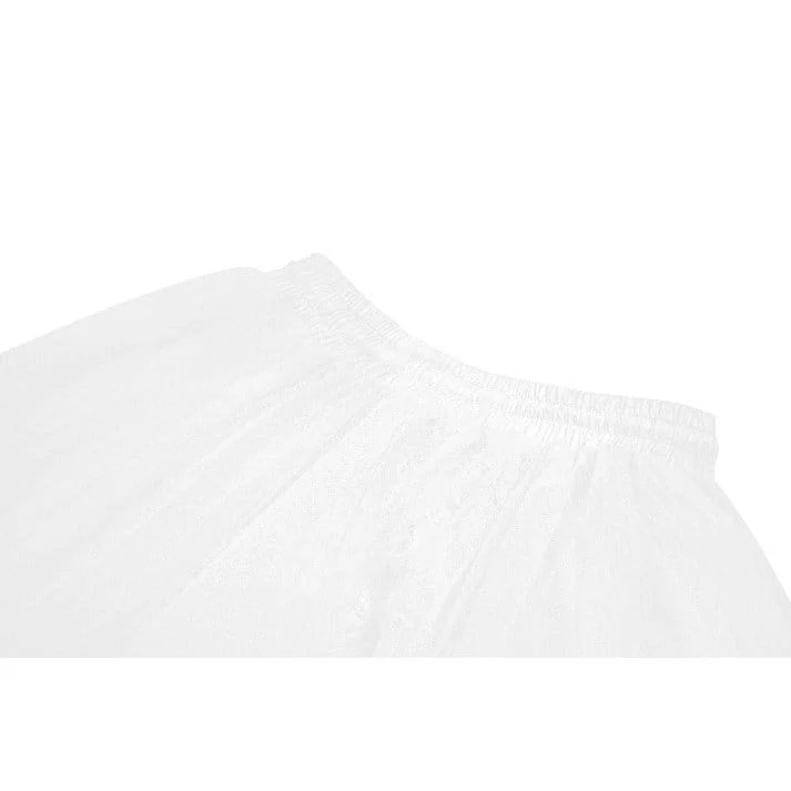 Gothic-Minirock für Damen mit Guipure-Spitzensaum und Lagen aus Mesh