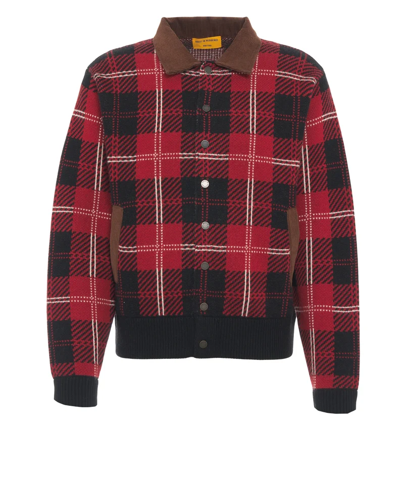 Cardigan con colletto in velluto a coste